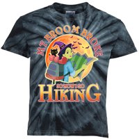 Funny Halloween My Broom Broke So Now I Go Hiking Kids Tie-Dye T-Shirt