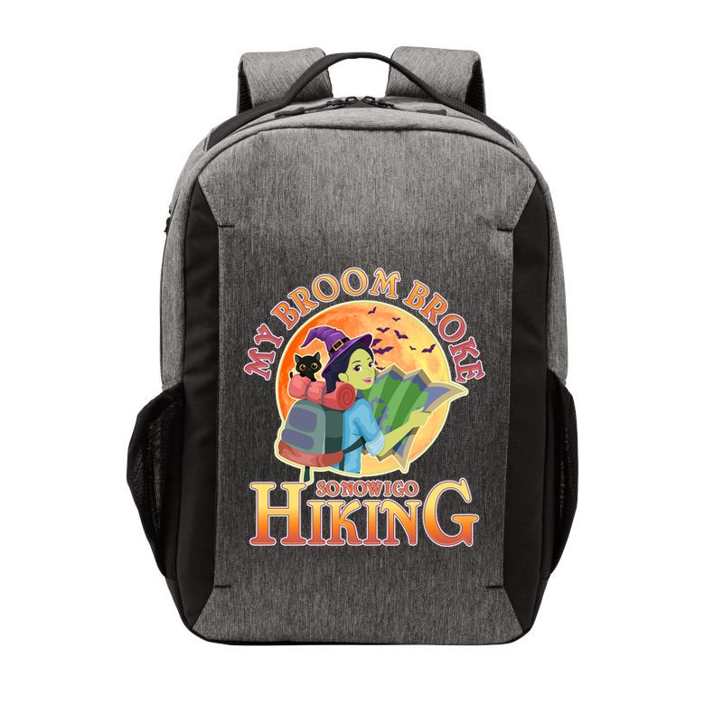 Funny Halloween My Broom Broke So Now I Go Hiking Vector Backpack