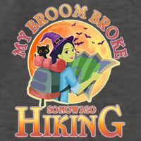 Funny Halloween My Broom Broke So Now I Go Hiking Vector Backpack