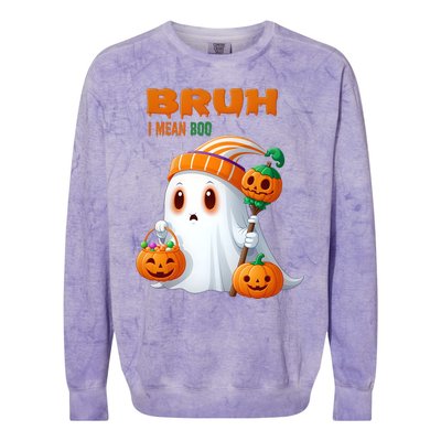 Funny Halloween Meme Bruh I Mean Boo Colorblast Crewneck Sweatshirt