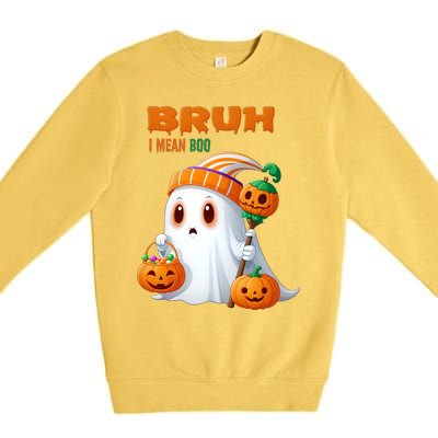 Funny Halloween Meme Bruh I Mean Boo Premium Crewneck Sweatshirt