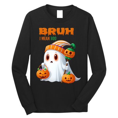 Funny Halloween Meme Bruh I Mean Boo Long Sleeve Shirt