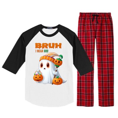 Funny Halloween Meme Bruh I Mean Boo Raglan Sleeve Pajama Set