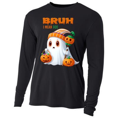 Funny Halloween Meme Bruh I Mean Boo Cooling Performance Long Sleeve Crew