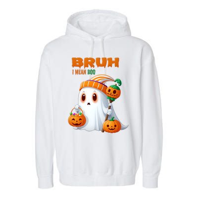 Funny Halloween Meme Bruh I Mean Boo Garment-Dyed Fleece Hoodie