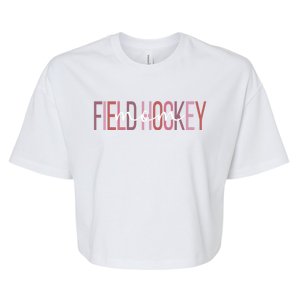 Field Hockey Mom Boho Mom Of A Field Hockey Player Mother Gift Bella+Canvas Jersey Crop Tee