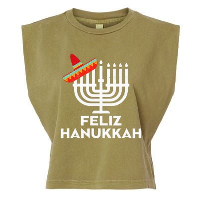 Feliz Hanukkah Menorah Chanukah Gifts Jewish Chrismukkah  Garment-Dyed Women's Muscle Tee