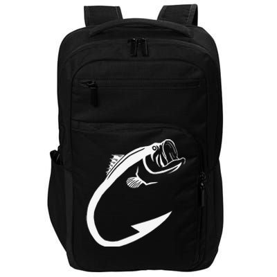 Fish Hook Minimal Art Cool Fishing Lover Art Lover Gift Impact Tech Backpack