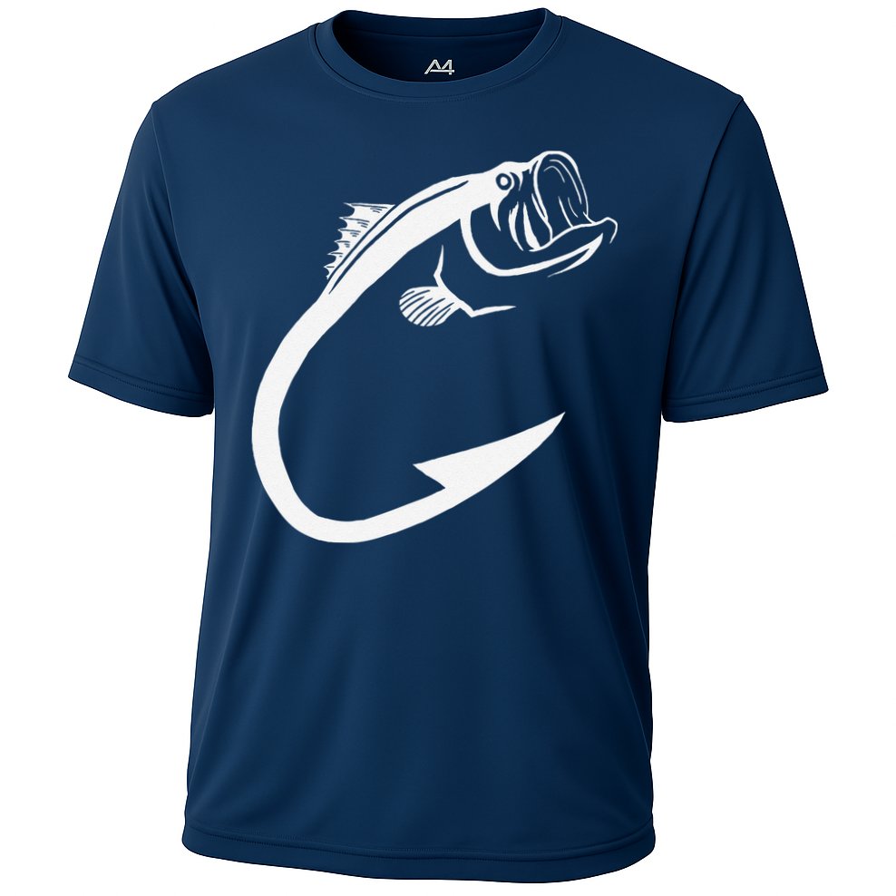 Fish Hook Minimal Art Cool Fishing Lover Art Lover Gift Cooling Performance Crew T-Shirt