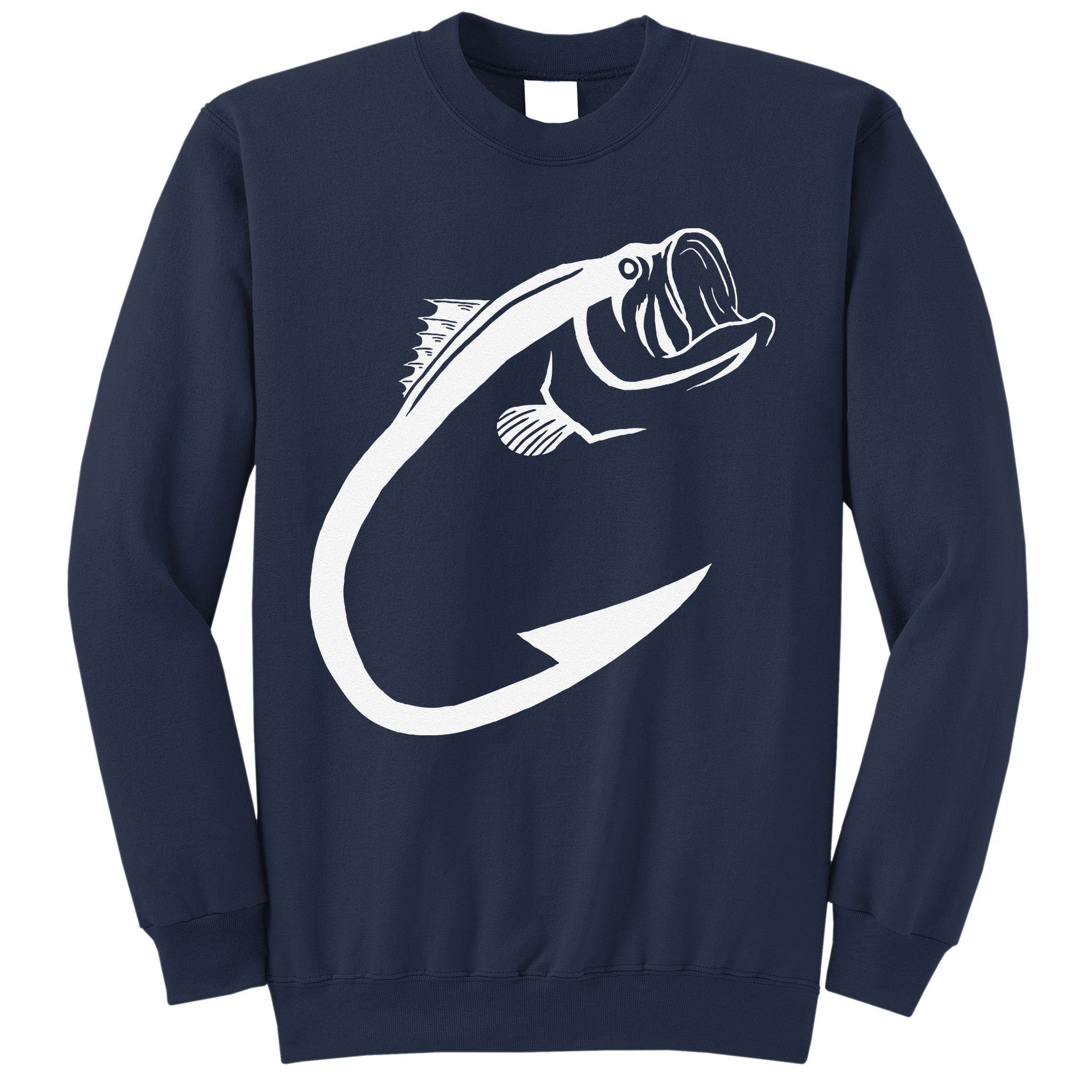 Fish Hook Minimal Art Cool Fishing Lover Art Lover Gift Sweatshirt
