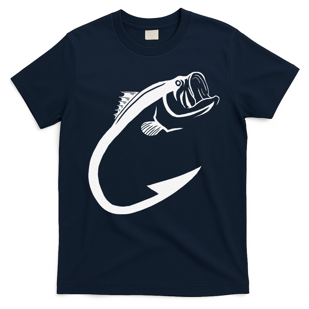 Fish Hook Minimal Art Cool Fishing Lover Art Lover Gift T-Shirt