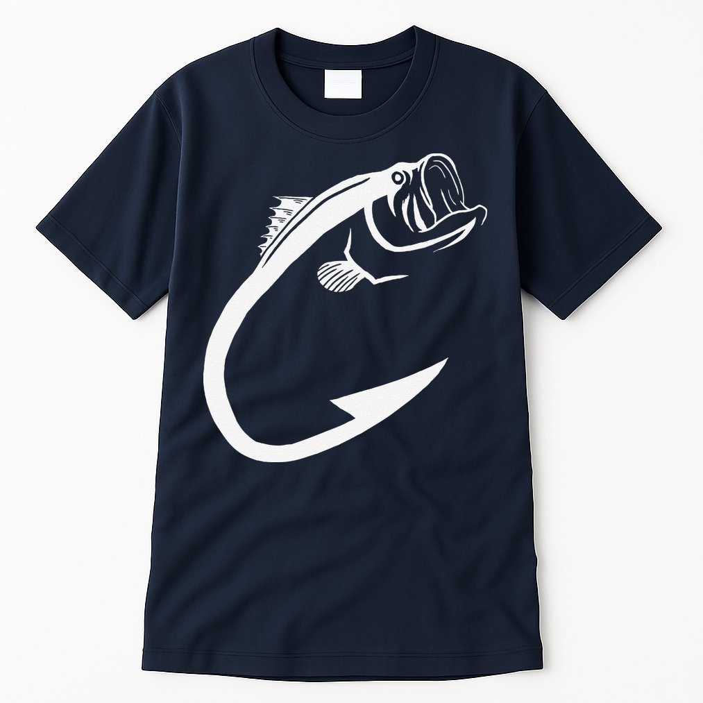 Fish Hook Minimal Art Cool Fishing Lover Art Lover Gift Tall T-Shirt