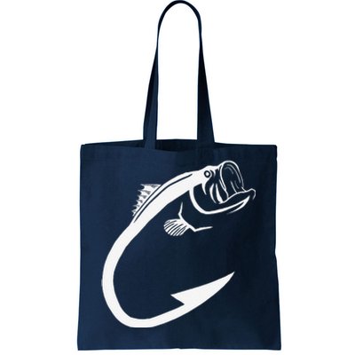 Fish Hook Minimal Art Cool Fishing Lover Art Lover Gift Tote Bag