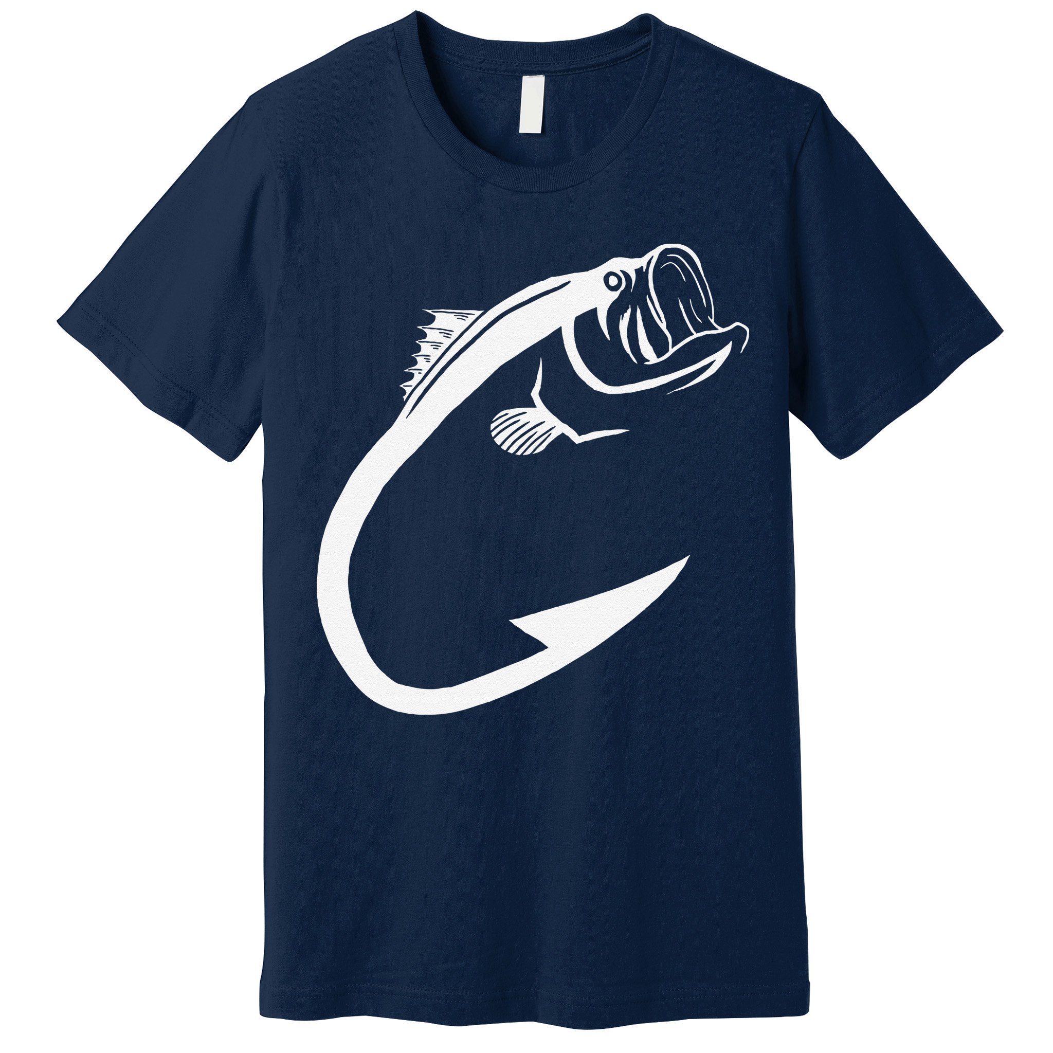 Fish Hook Minimal Art Cool Fishing Lover Art Lover Gift Premium T-Shirt