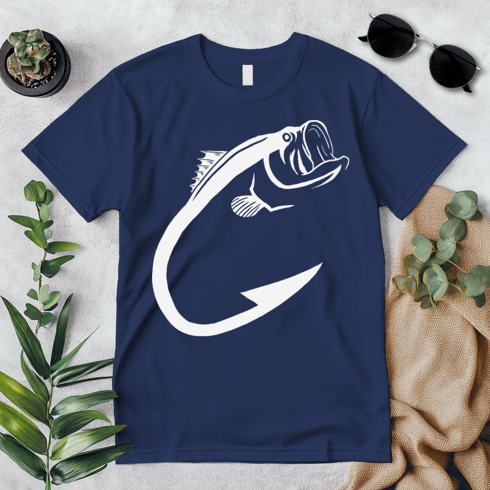 Fish Hook Minimal Art Cool Fishing Lover Art Lover Gift Premium T-Shirt