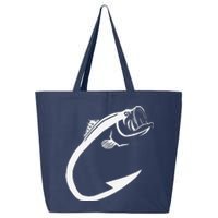 Fish Hook Minimal Art Cool Fishing Lover Art Lover Gift 25L Jumbo Tote