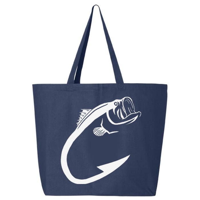 Fish Hook Minimal Art Cool Fishing Lover Art Lover Gift 25L Jumbo Tote