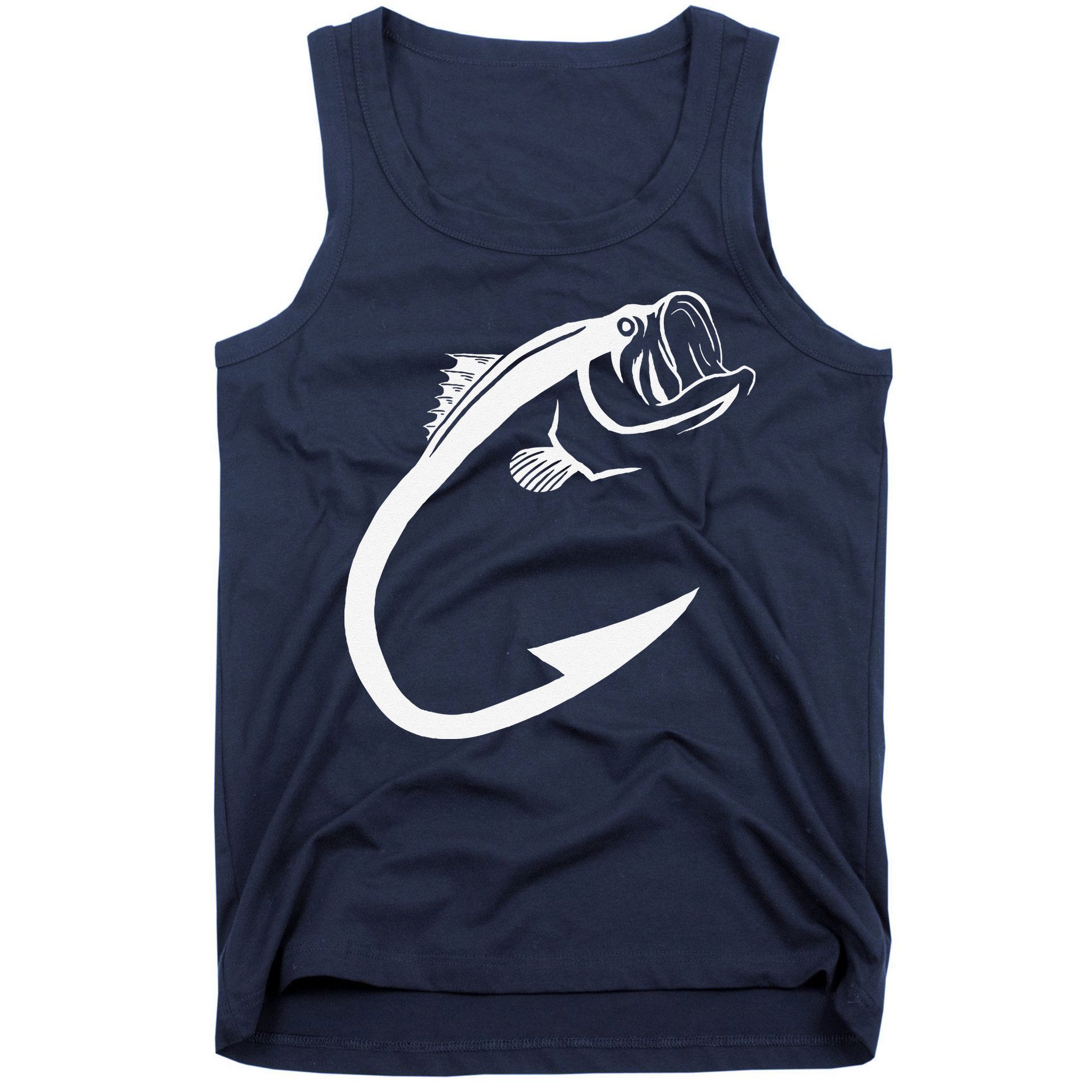 Fish Hook Minimal Art Cool Fishing Lover Art Lover Gift Tank Top