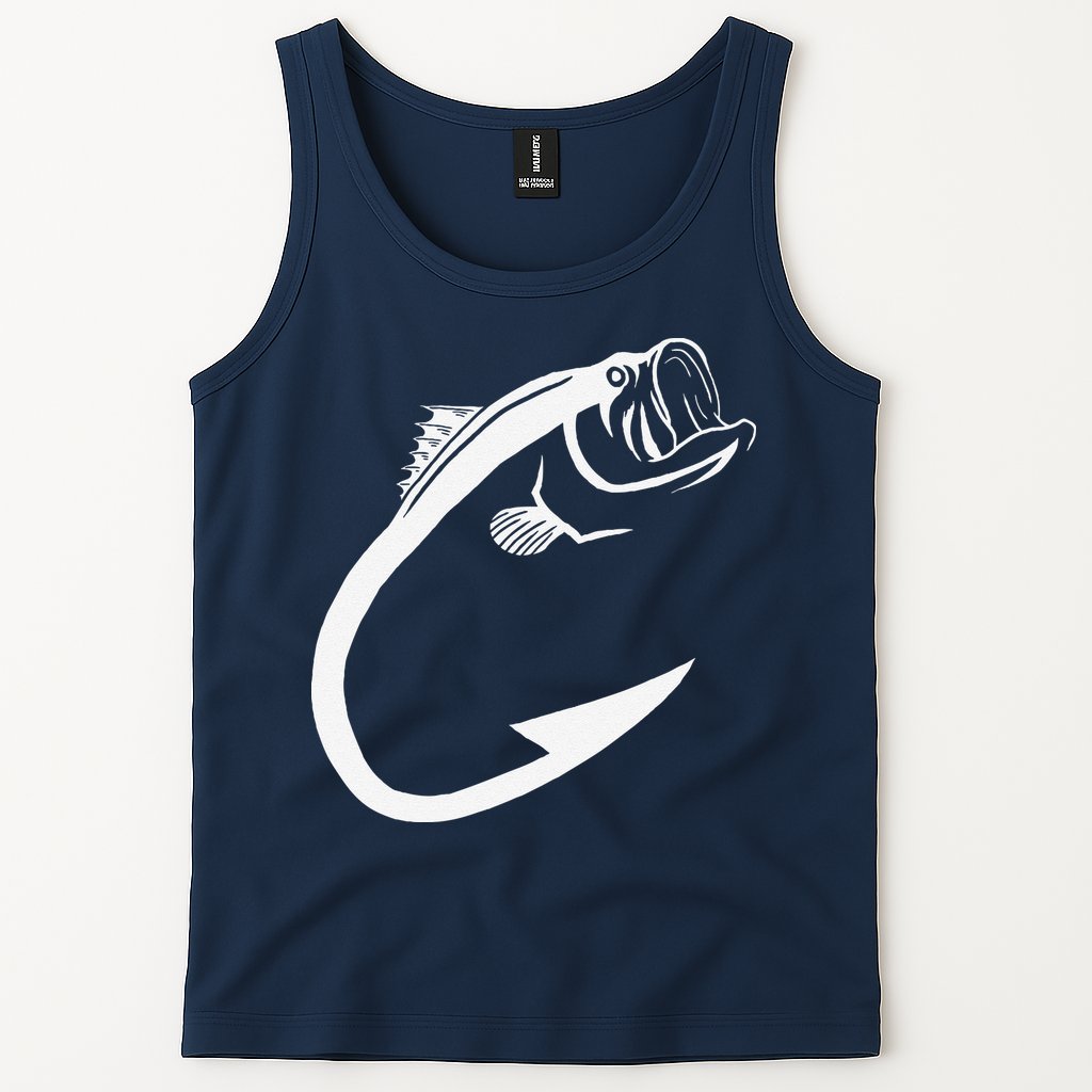 Fish Hook Minimal Art Cool Fishing Lover Art Lover Gift Tank Top