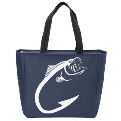 Fish Hook Minimal Art Cool Fishing Lover Art Lover Gift Zip Tote Bag