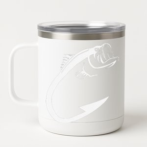 Fish Hook Minimal Art Cool Fishing Lover Art Lover Gift 12 oz Stainless Steel Tumbler Cup