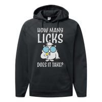 Funny How Many Licks Does It Take? Funny Owl Performance Fleece Hoodie