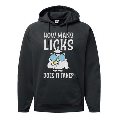 Funny How Many Licks Does It Take? Funny Owl Performance Fleece Hoodie