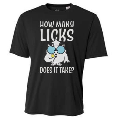 Funny How Many Licks Does It Take? Funny Owl Cooling Performance Crew T-Shirt