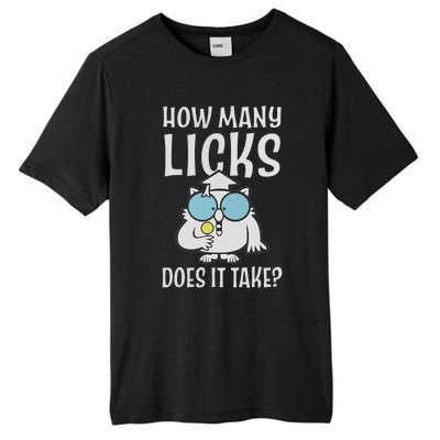 Funny How Many Licks Does It Take? Funny Owl Tall Fusion ChromaSoft Performance T-Shirt