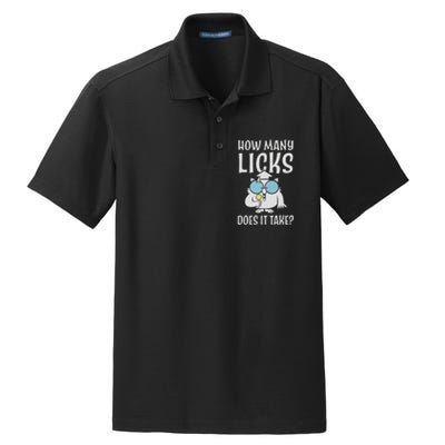 Funny How Many Licks Does It Take? Funny Owl Dry Zone Grid Polo