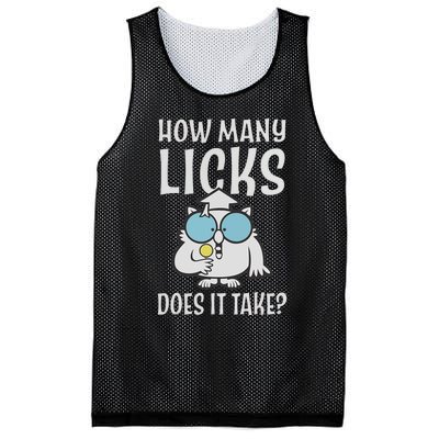 Funny How Many Licks Does It Take? Funny Owl Mesh Reversible Basketball Jersey Tank