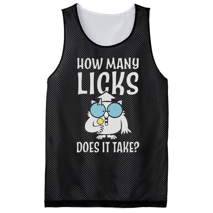 Funny How Many Licks Does It Take? Funny Owl Mesh Reversible Basketball Jersey Tank