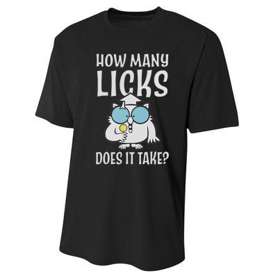 Funny How Many Licks Does It Take? Funny Owl Performance Sprint T-Shirt