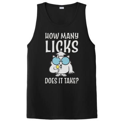 Funny How Many Licks Does It Take? Funny Owl PosiCharge Competitor Tank