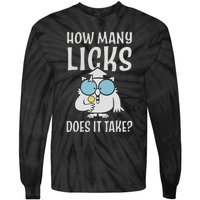 Funny How Many Licks Does It Take? Funny Owl Tie-Dye Long Sleeve Shirt