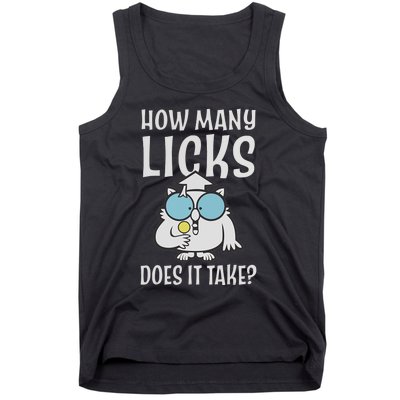 Funny How Many Licks Does It Take? Funny Owl Tank Top