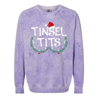 Festive Holiday Matching Couples Sweaters Jingle Balls & Tinsel Colorblast Crewneck Sweatshirt