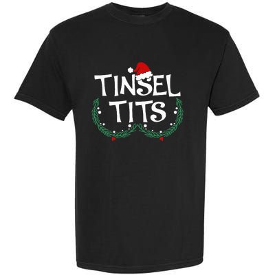 Festive Holiday Matching Couples Sweaters Jingle Balls & Tinsel Garment-Dyed Heavyweight T-Shirt