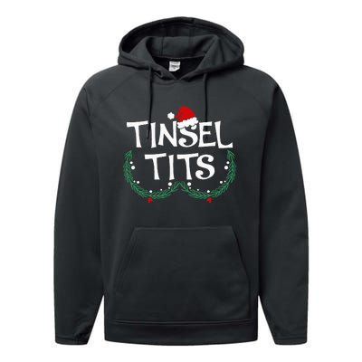 Festive Holiday Matching Couples Sweaters Jingle Balls & Tinsel Performance Fleece Hoodie