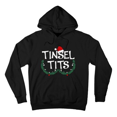 Festive Holiday Matching Couples Sweaters Jingle Balls & Tinsel Hoodie