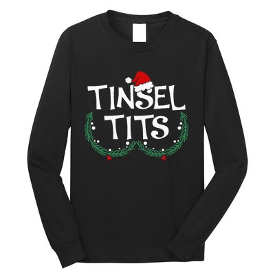 Festive Holiday Matching Couples Sweaters Jingle Balls & Tinsel Long Sleeve Shirt