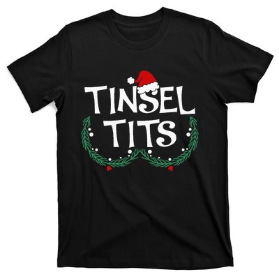 Festive Holiday Matching Couples Sweaters Jingle Balls & Tinsel T-Shirt