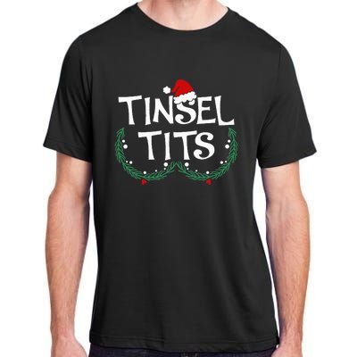 Festive Holiday Matching Couples Sweaters Jingle Balls & Tinsel Adult ChromaSoft Performance T-Shirt