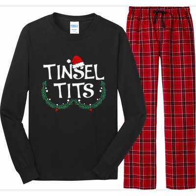 Festive Holiday Matching Couples Sweaters Jingle Balls & Tinsel Long Sleeve Pajama Set