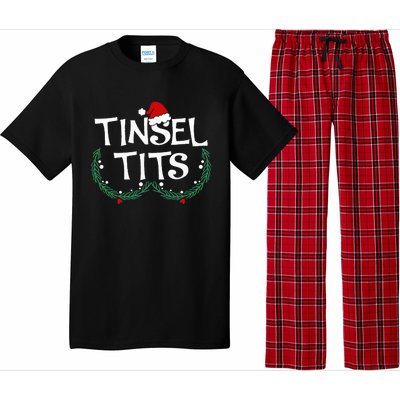 Festive Holiday Matching Couples Sweaters Jingle Balls & Tinsel Pajama Set