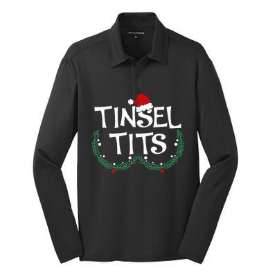 Festive Holiday Matching Couples Sweaters Jingle Balls & Tinsel Silk Touch Performance Long Sleeve Polo