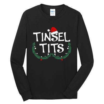 Festive Holiday Matching Couples Sweaters Jingle Balls & Tinsel Tall Long Sleeve T-Shirt