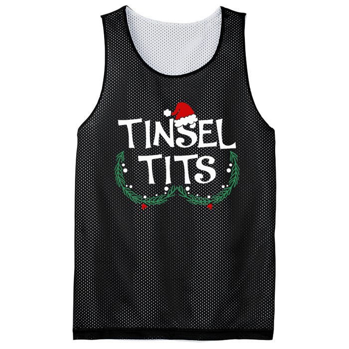 Festive Holiday Matching Couples Sweaters Jingle Balls & Tinsel Mesh Reversible Basketball Jersey Tank