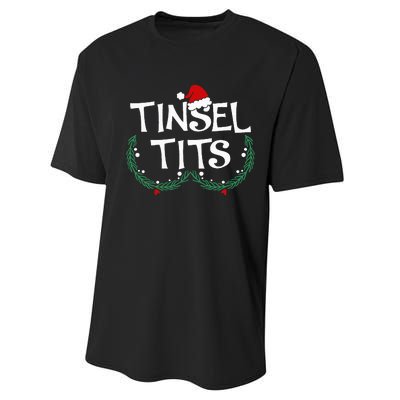 Festive Holiday Matching Couples Sweaters Jingle Balls & Tinsel Performance Sprint T-Shirt