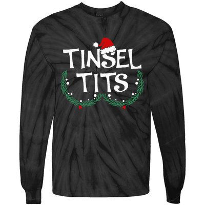 Festive Holiday Matching Couples Sweaters Jingle Balls & Tinsel Tie-Dye Long Sleeve Shirt